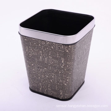 Square Retro De0sign High Quality Leather Trash Bin